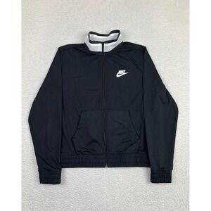 Nike Jacket Womens Large Black Full Zip Heritage Polyknit Track DJ1097-010